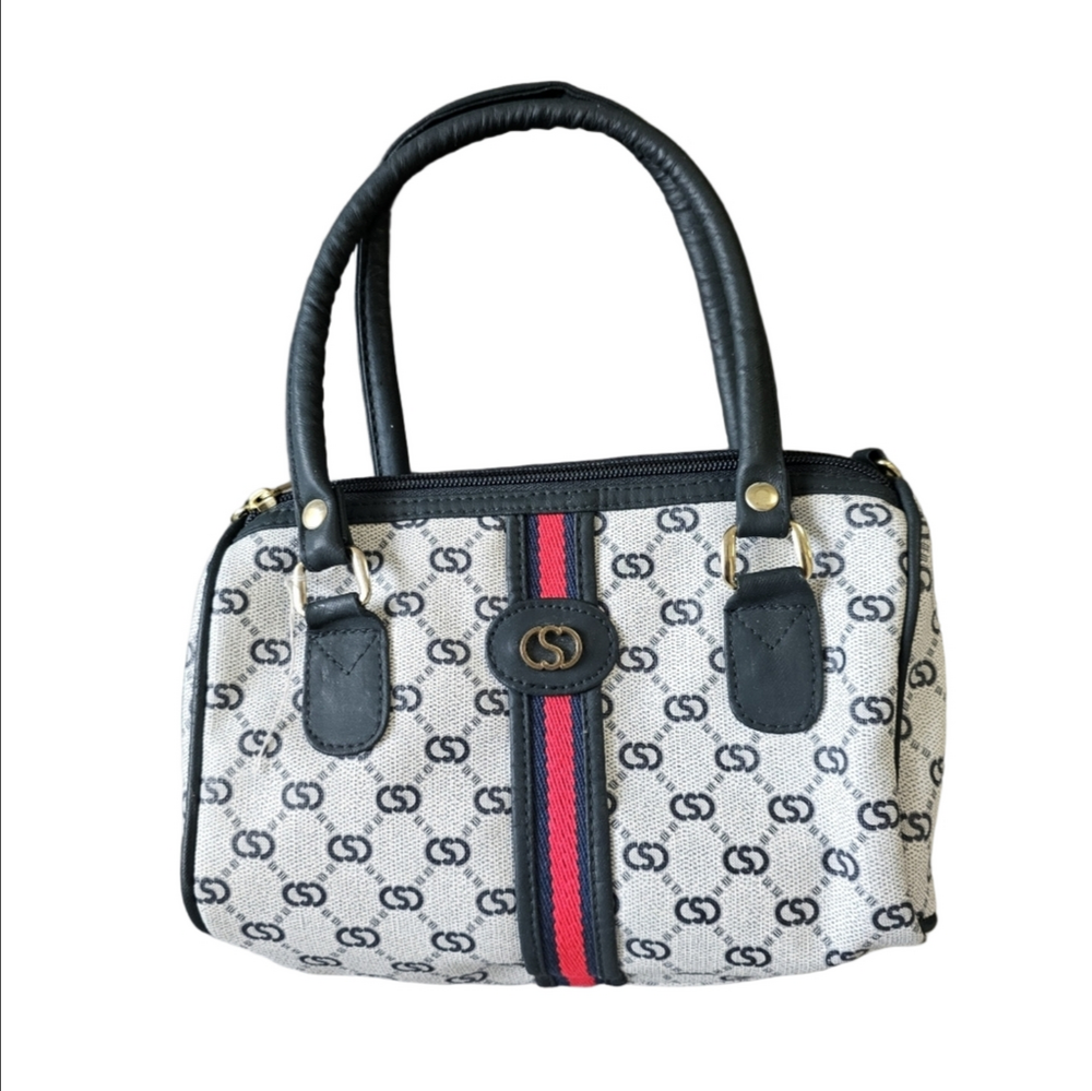 Cute Red Stripe Mini Boston Bag